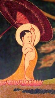 'Painting of New Born Buddha in Lumphini Grove | Tachileik | Burma/Myanmar' by Asienreisender